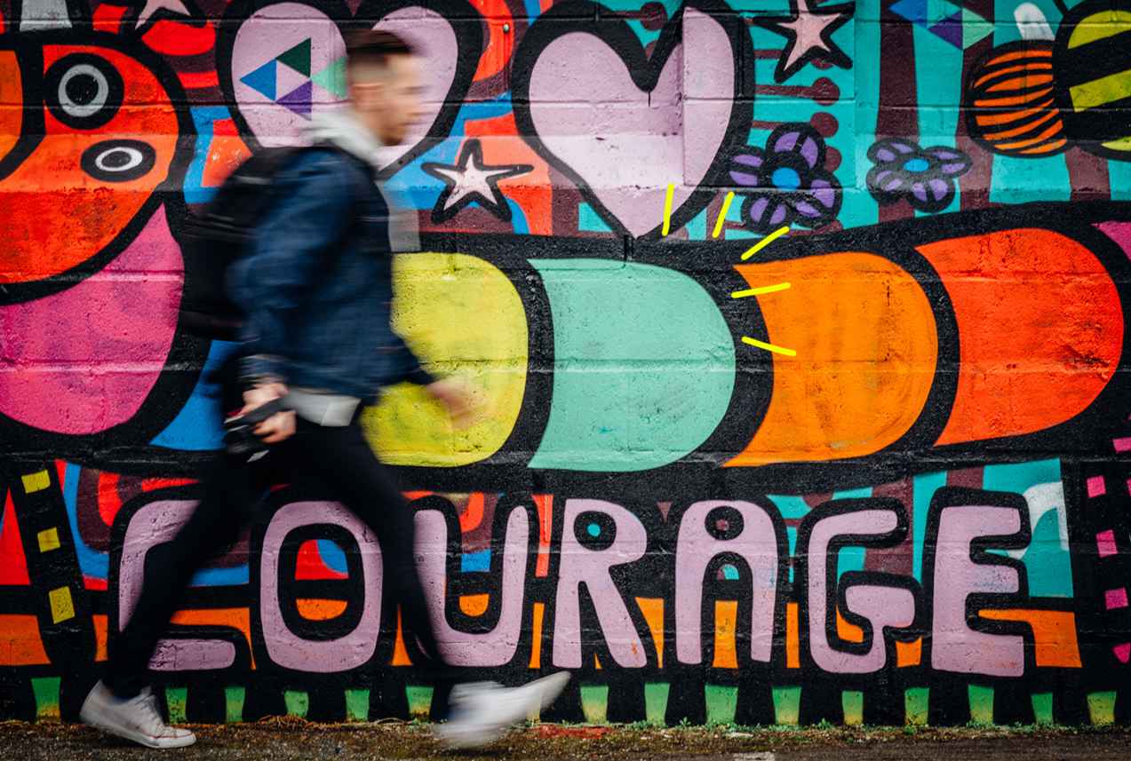 Wall Graffiti - Courage